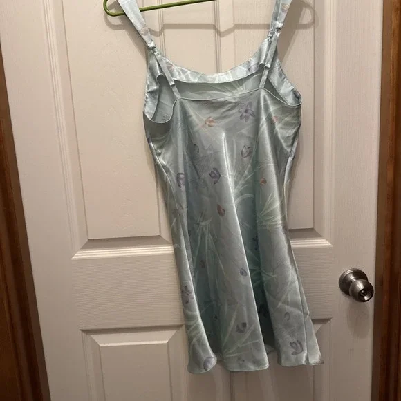 Vintage Etienne Slip Dress SZ Small light blue floral - Picture 6 of 6